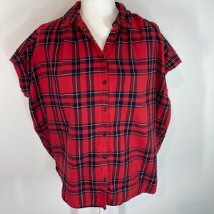 Madewell Red Plaid Button Down Shirt
